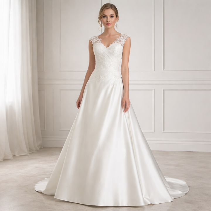 Hochzeitskleid | Damen Brautkleid – Spitze, Halbtailliert & Romantisch