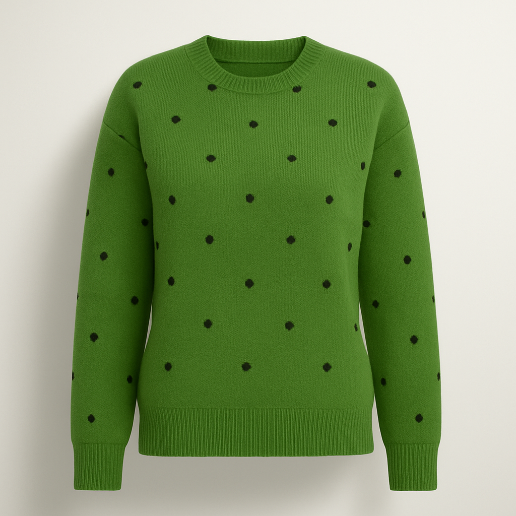 Ava – lässiger langärmliger Strickpullover mit Tupfenmuster