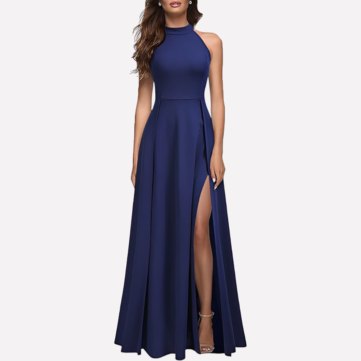 Damen Brautjungfernkleid – Neckholder, Tiefer Rücken & Asymmetrischer Saum
