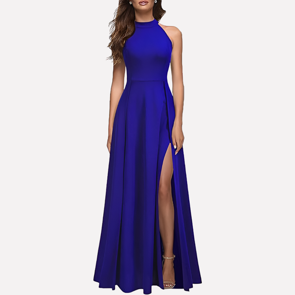 Damen Brautjungfernkleid – Neckholder, Tiefer Rücken & Asymmetrischer Saum