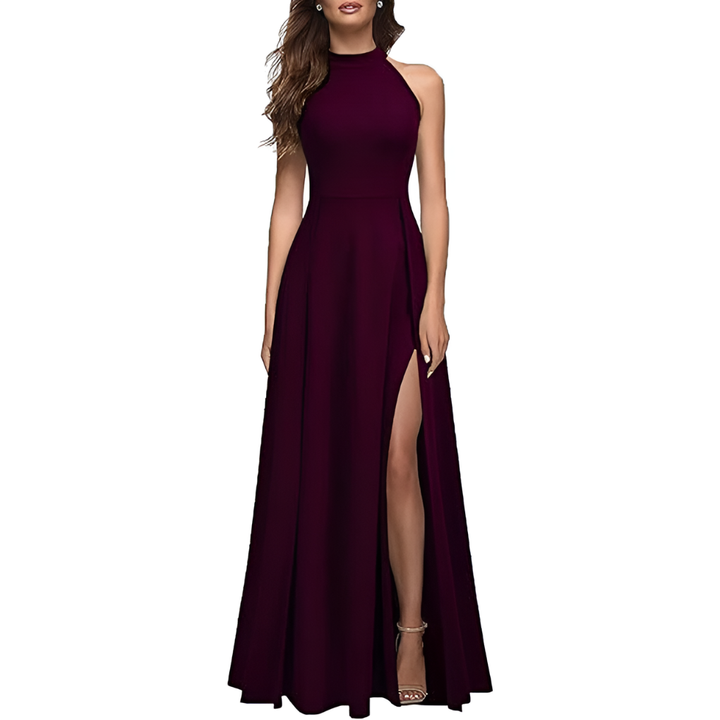 Damen Brautjungfernkleid – Neckholder, Tiefer Rücken & Asymmetrischer Saum