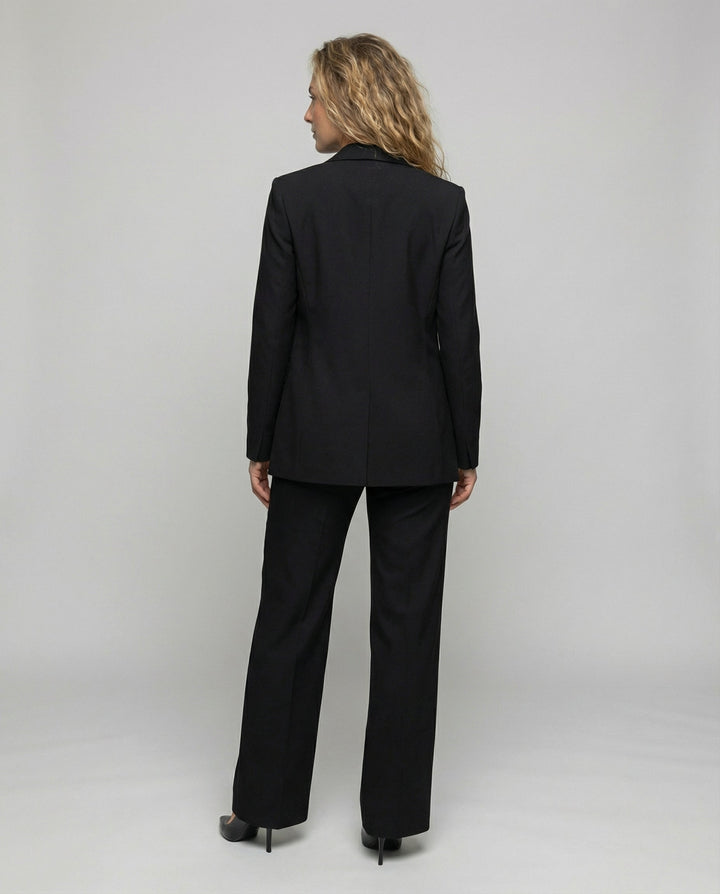Damen Blazer Anzug Set | Klassischer Schnitt – Zweireihiger Blazer, Weite Hose & Moderner Business Chic Stil