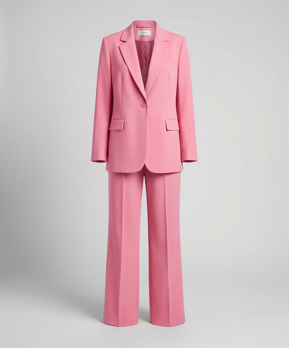 Damen Blazer Anzug Set | Klassischer Schnitt – Zweireihiger Blazer, Weite Hose & Moderner Business Chic Stil