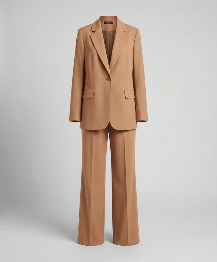 Damen Blazer Anzug Set | Klassischer Schnitt – Zweireihiger Blazer, Weite Hose & Moderner Business Chic Stil