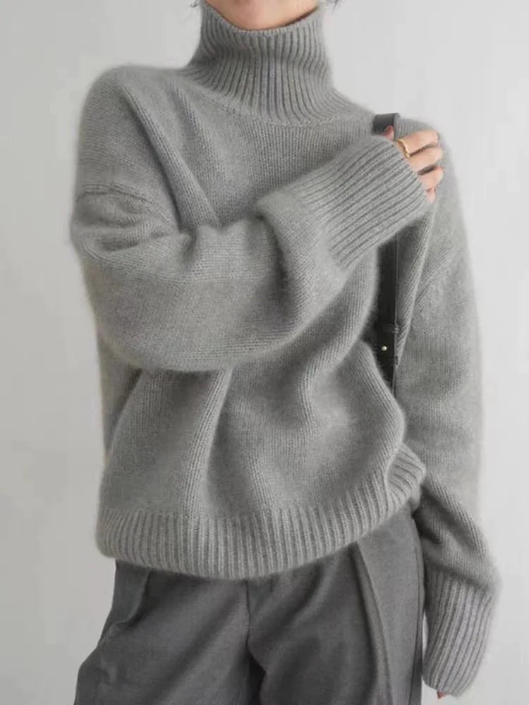 Greta | Kaschmirpullover mit hohem Kragen