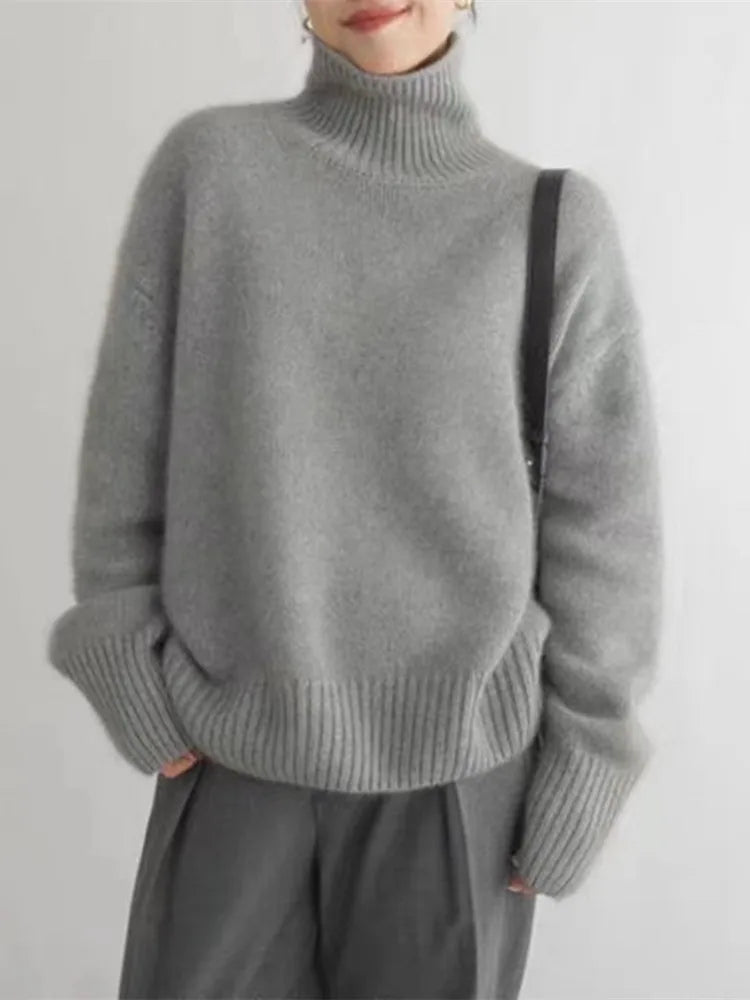 Greta | Kaschmirpullover mit hohem Kragen