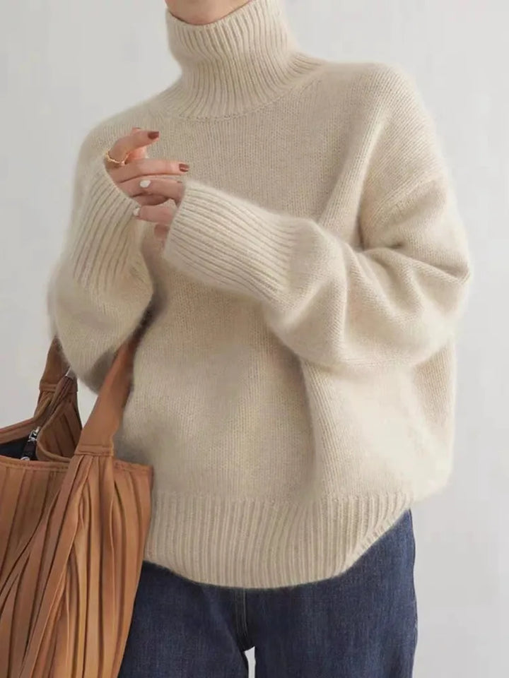 Greta | Kaschmirpullover mit hohem Kragen