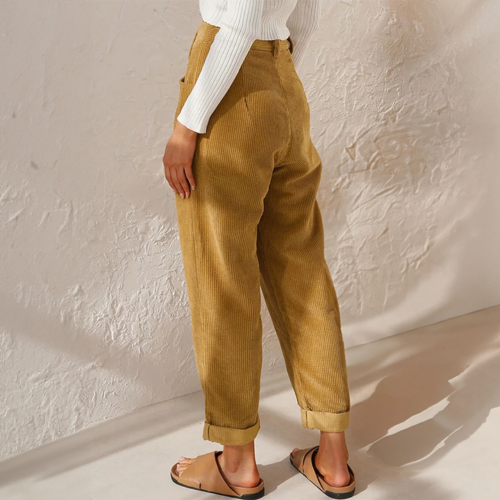 Emilia | Damen Sommer Hose mit Hoher Taille und weitem Bein