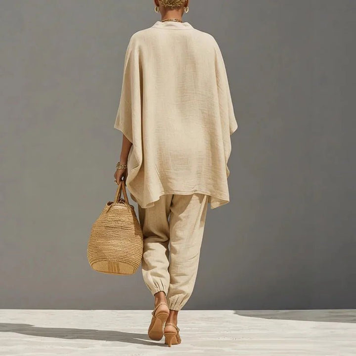 Damen Zweiteiler Set | Lockere Passform – Weites Bein, Minimalistischer Look, Elegante Freizeitmode & Moderner Casual Stil