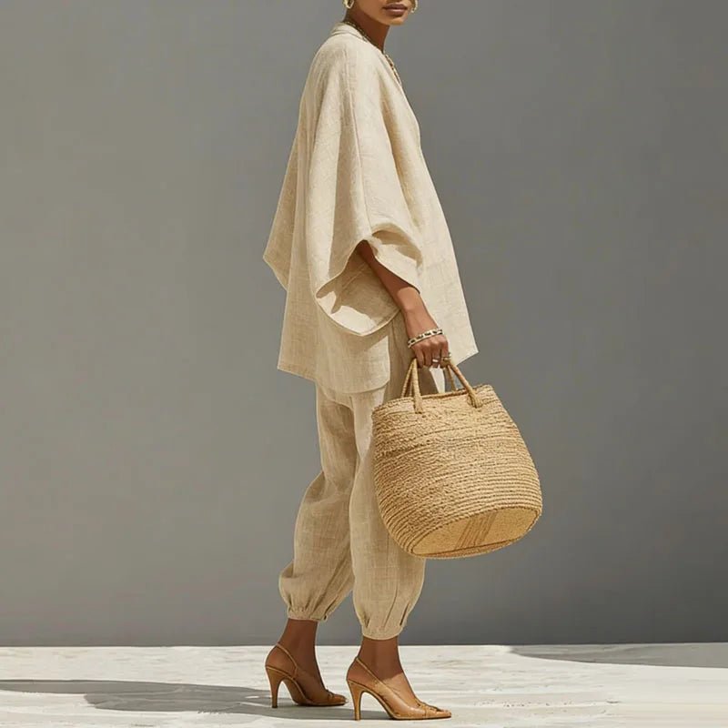 Damen Zweiteiler Set | Lockere Passform – Weites Bein, Minimalistischer Look, Elegante Freizeitmode & Moderner Casual Stil