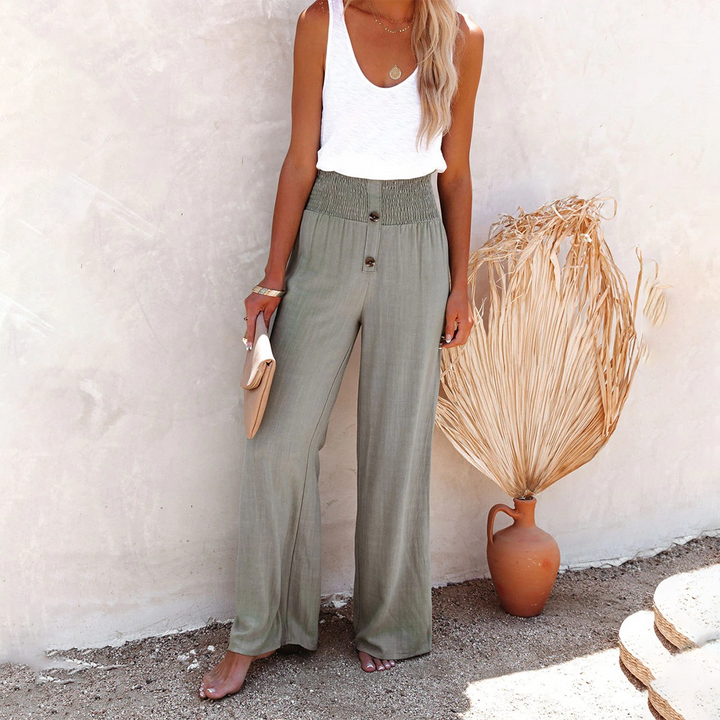 Victoria | Damen Klassische Hose mit Hoher Taille und Lockerer Passform