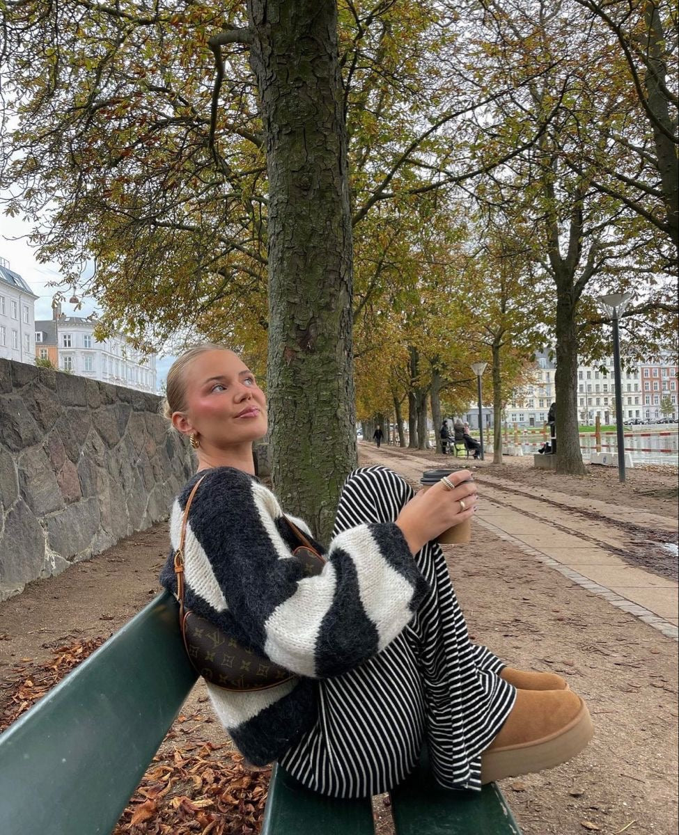 Katharina | Damen Frühlings-Gestreifte Relaxed-Hose