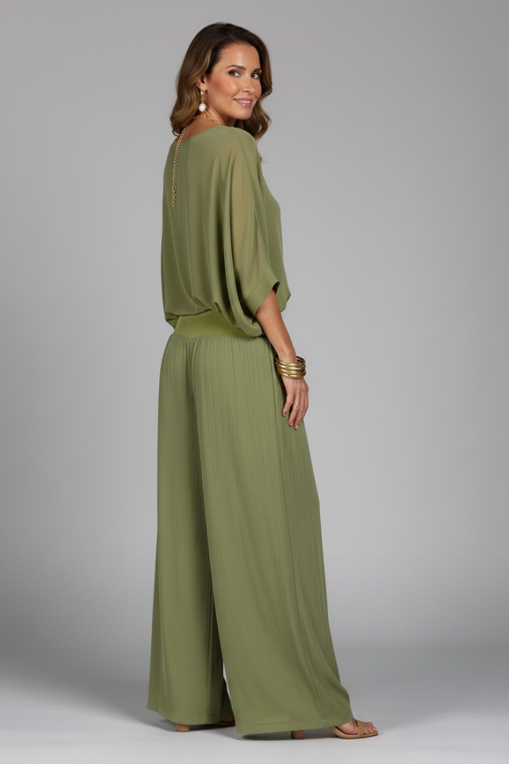 Damen Zweiteiler Set | Lockerer Schnitt – Weites Bein, Minimalistischer Stil & Eleganter Casual Chic
