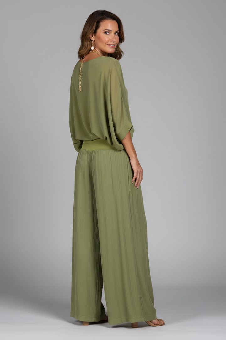 Damen Zweiteiler Set | Lockerer Schnitt – Weites Bein, Minimalistischer Stil & Eleganter Casual Chic