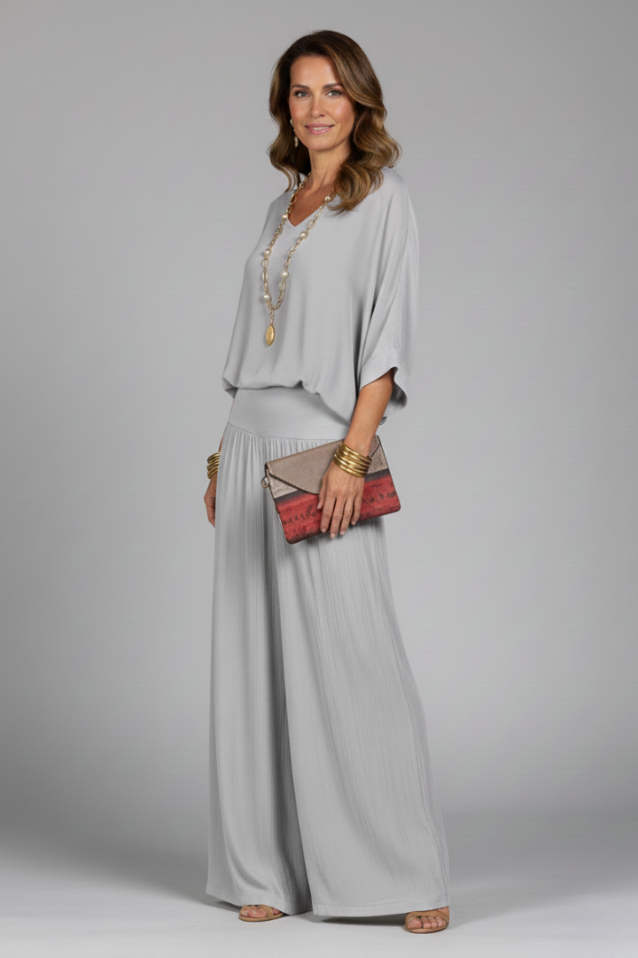 Damen Zweiteiler Set | Lockerer Schnitt – Weites Bein, Minimalistischer Stil & Eleganter Casual Chic