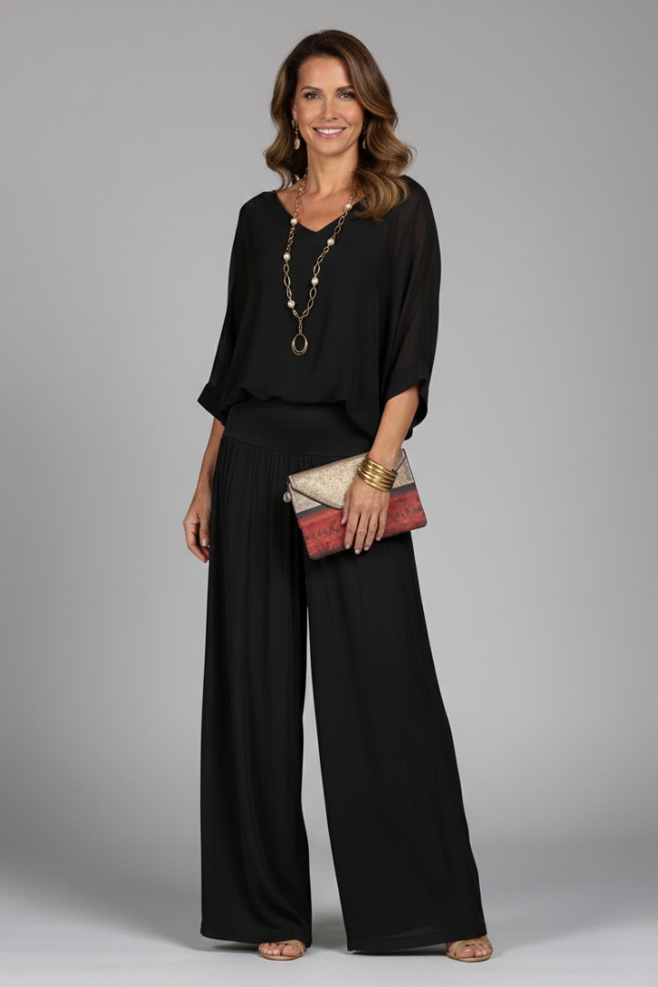 Damen Zweiteiler Set | Lockerer Schnitt – Weites Bein, Minimalistischer Stil & Eleganter Casual Chic