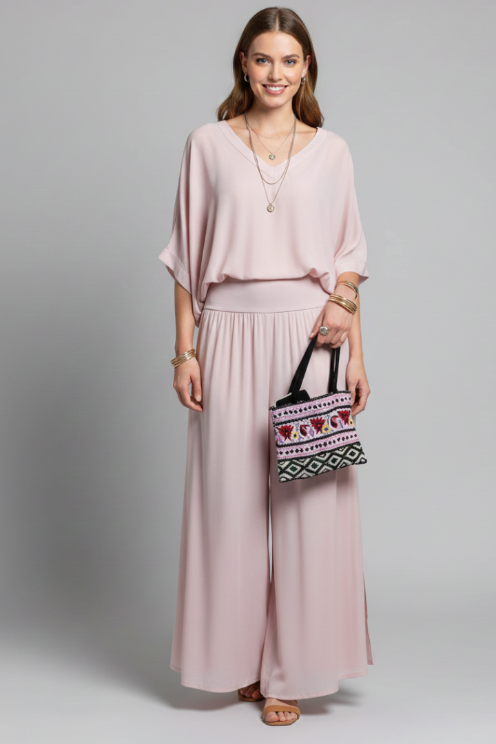 Damen Zweiteiler Set | Lockerer Schnitt – Weites Bein, Minimalistischer Stil & Eleganter Casual Chic
