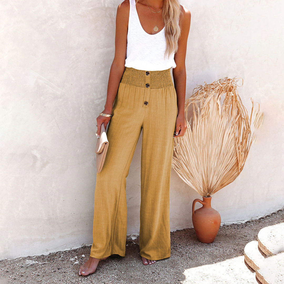Victoria | Damen Klassische Hose mit Hoher Taille und Lockerer Passform