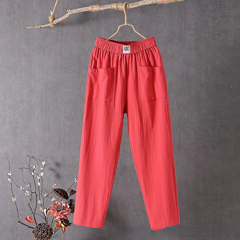 Eva | Damen Hose mit Elastischem Bund und Relaxed Fit