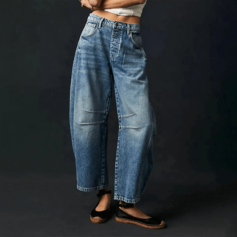 Leonie | Damen Locker geschnittene High-Waist Freizeitjeans