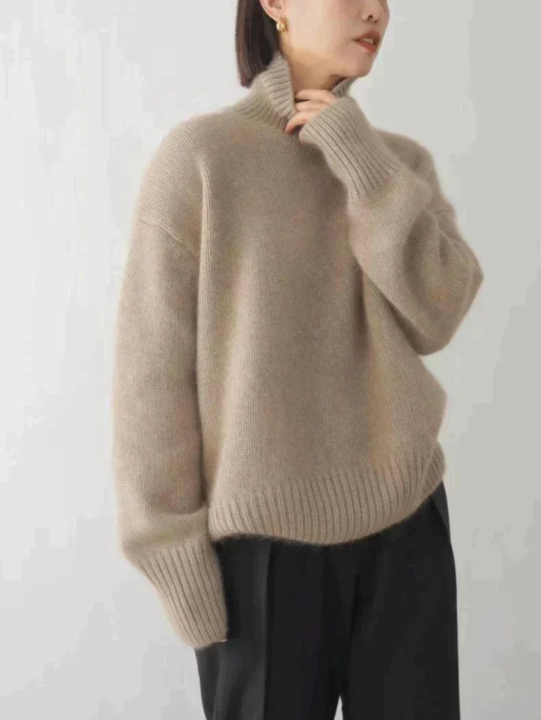 Greta | Kaschmirpullover mit hohem Kragen