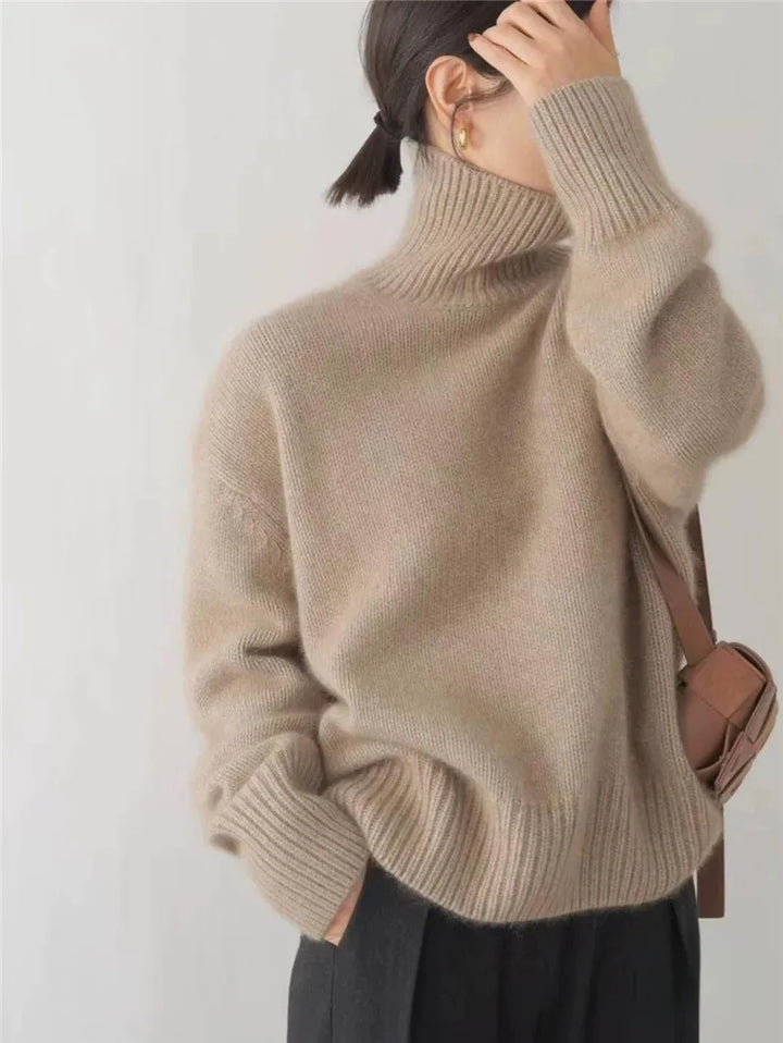 Greta | Kaschmirpullover mit hohem Kragen