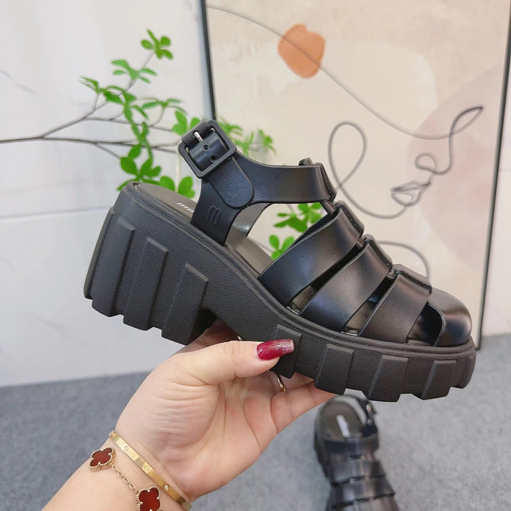 Zebie | Damen Plateau-Sandalen – Geschlossene Zehenkappe, Stabil & Komfortabel