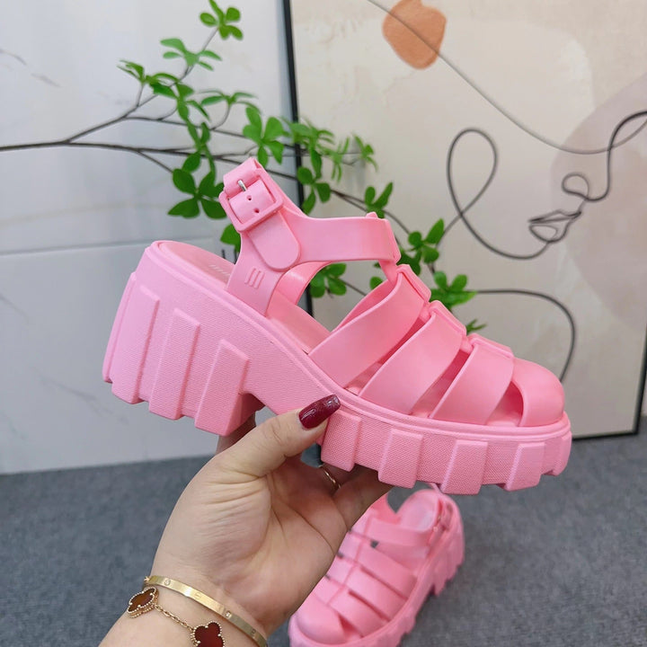 Zebie | Damen Plateau-Sandalen – Geschlossene Zehenkappe, Stabil & Komfortabel