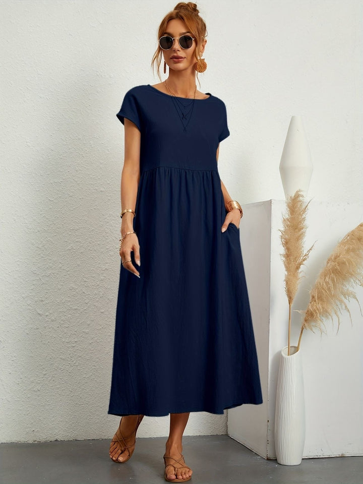 Camille | Damen Kleid mit Rundhalsausschnitt – Fliessend, Elegant & Zeitlos