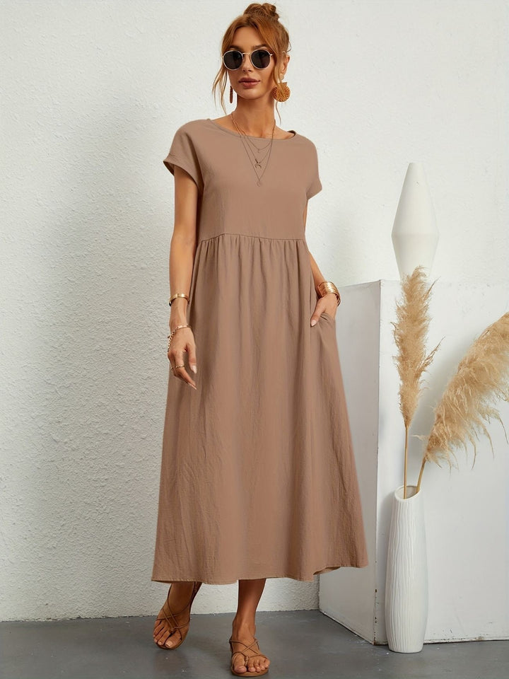 Camille | Damen Kleid mit Rundhalsausschnitt – Fliessend, Elegant & Zeitlos