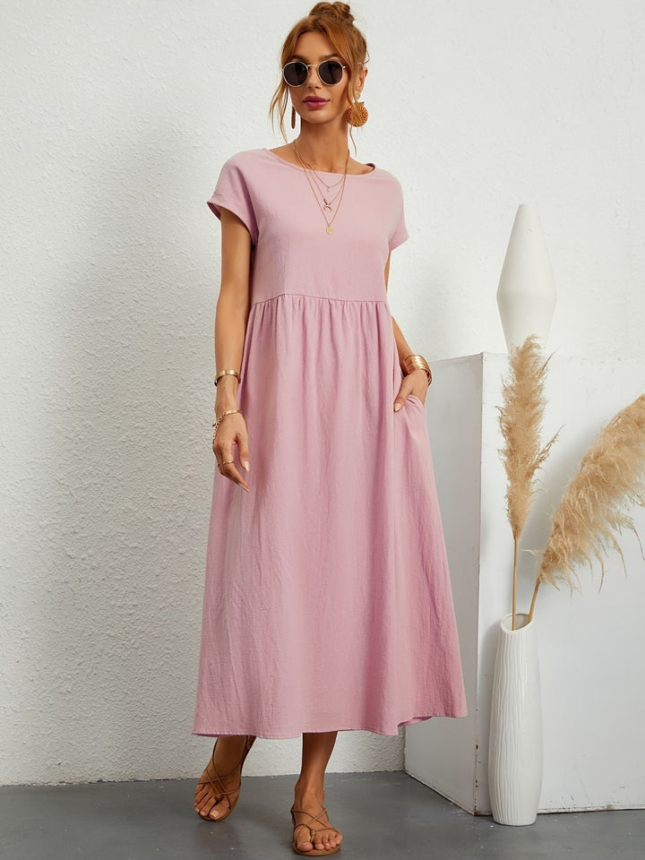 Camille | Damen Kleid mit Rundhalsausschnitt – Fliessend, Elegant & Zeitlos