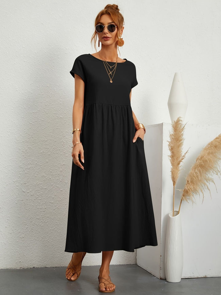 Camille | Damen Kleid mit Rundhalsausschnitt – Fliessend, Elegant & Zeitlos