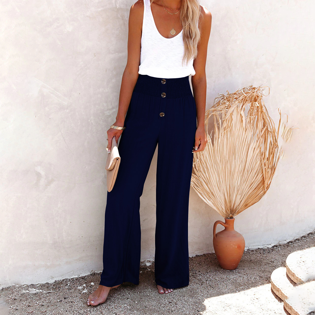 Victoria | Damen Klassische Hose mit Hoher Taille und Lockerer Passform