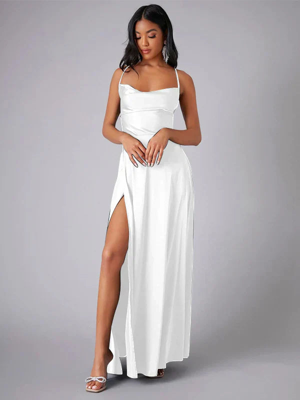 Alvaree | Damen Satin Maxi-Kleid – Figurbetonend, Fliessend & Glamourös