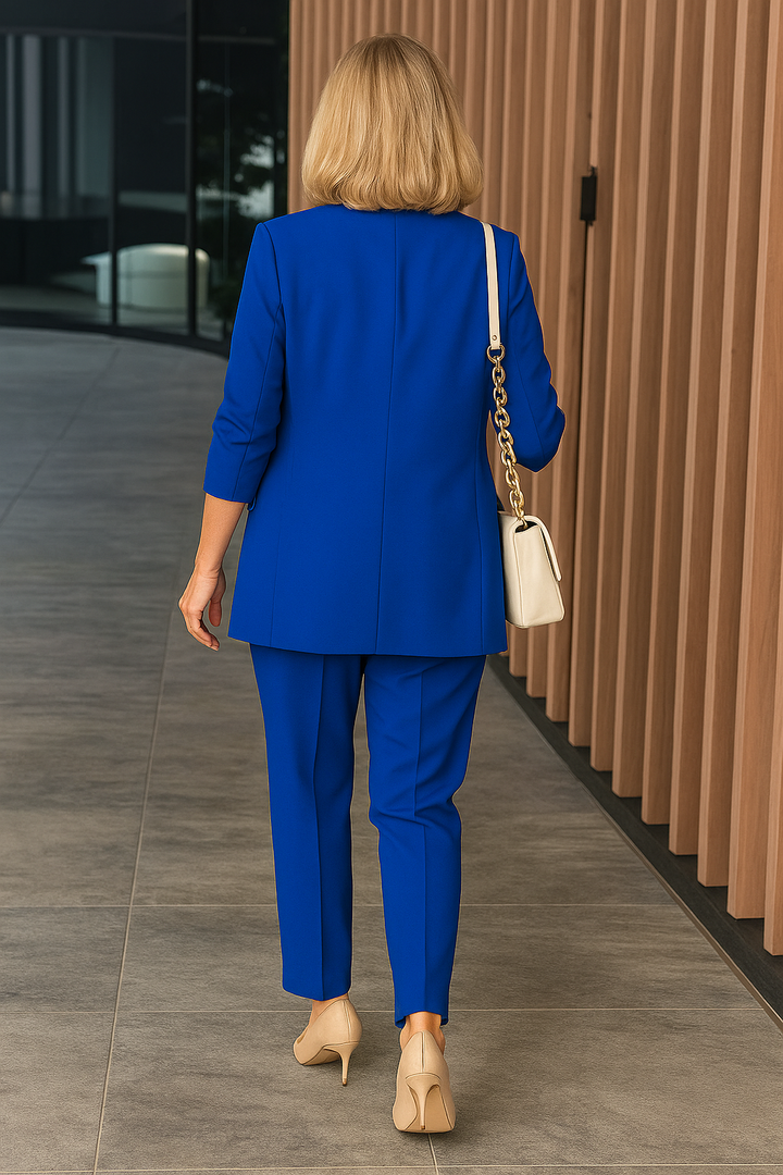 Damen Business Blazer Anzug Set | Royal Blau – Taillierter Schnitt, Eleganter Zweiteiler & Moderner Office Chic Stil