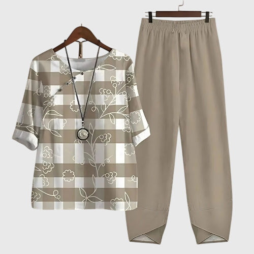 Damen Zweiteiler Set | Blusen Shirt & Hose – Blumenprint, Lockerer Schnitt & Moderner Casual Sommer Stil