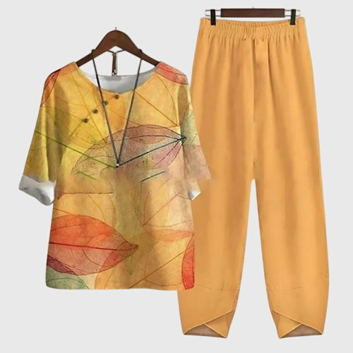 Damen Zweiteiler Set | Blusen Shirt & Hose – Blumenprint, Lockerer Schnitt & Moderner Casual Sommer Stil