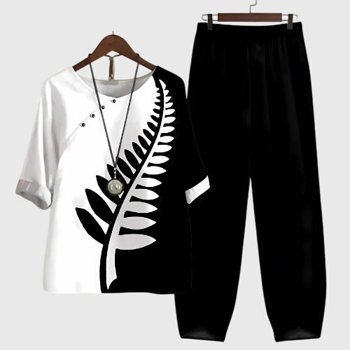 Damen Zweiteiler Set | Blusen Shirt & Hose – Blumenprint, Lockerer Schnitt & Moderner Casual Sommer Stil
