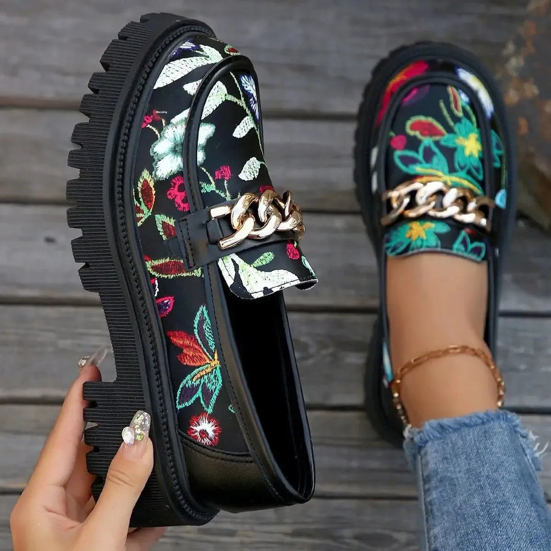 Tess| Orthopädische Mokassins mit Blumen