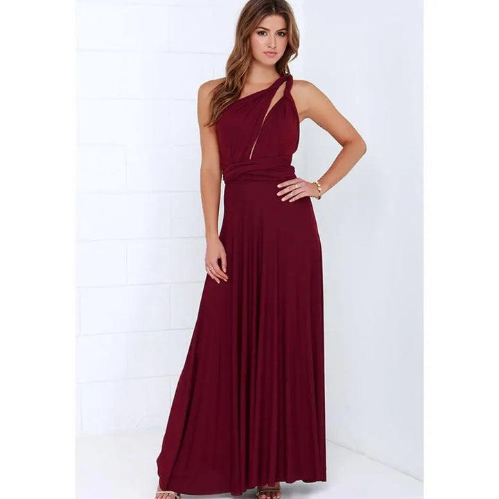 Damen Halterneck Maxikleid | Drapiertes Design, High-Slit, Fliessende Silhouette & Eleganter Abendlook