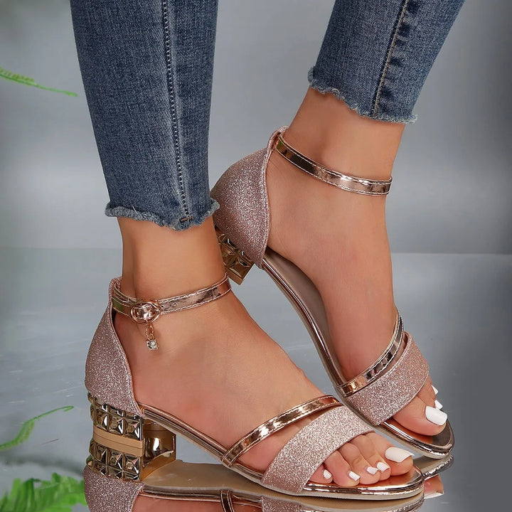 Maire | Damen Offene Sandalen – Knöchelriemen, Dicke Sohle & Elegant