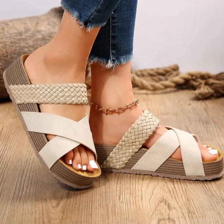 Damen High-Heel-Sandalen – Geflochtene Riemen, Eleganter Absatz & Stilvoll