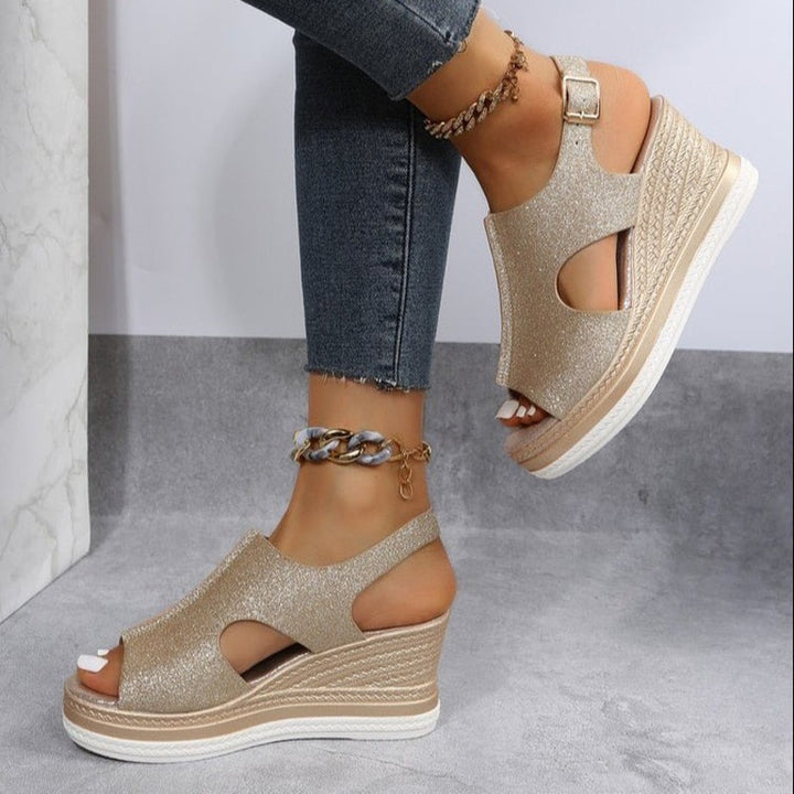 Damen - Elegante Sandalen mit Absatz - Bequemes Design für den Sommer - Modische Damenschuhe