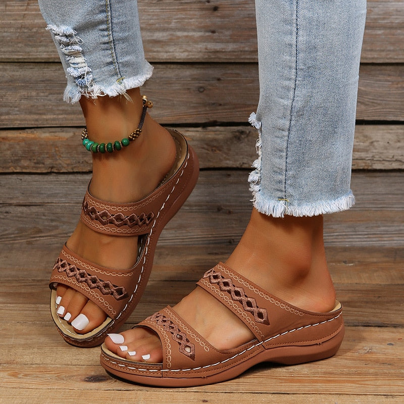 Damen Keilabsatz-Sandalen – Hoher Keil, Bequem & Sommerlich Stilvoll