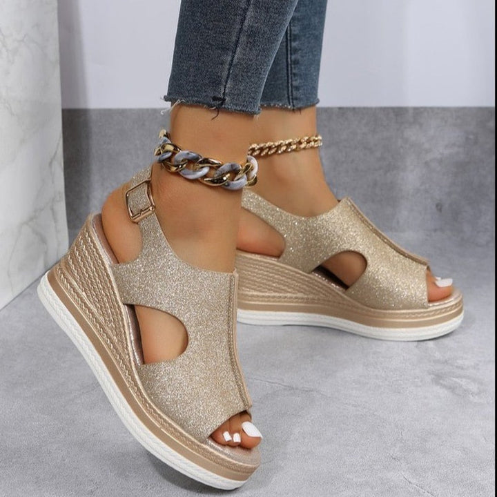 Damen - Elegante Sandalen mit Absatz - Bequemes Design für den Sommer - Modische Damenschuhe