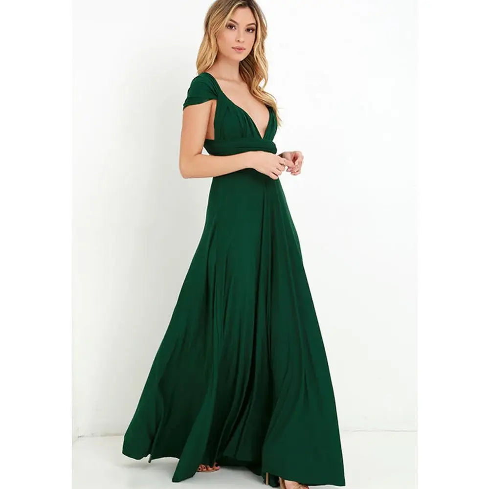 Damen Halterneck Maxikleid | Drapiertes Design, High-Slit, Fliessende Silhouette & Eleganter Abendlook