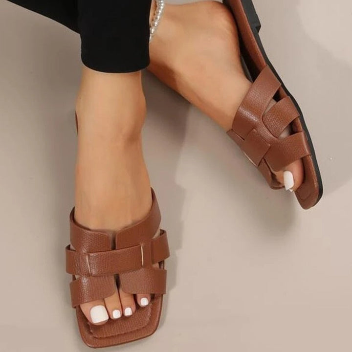 Damen Luxus Slip-On Sandalen – Offene Zehen, Rutschfest & Strandtauglich