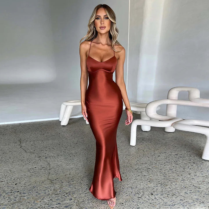 Damen Maxi-Kleid mit Seitenschlitz – Leicht, Fliessend & Festlich Elegant