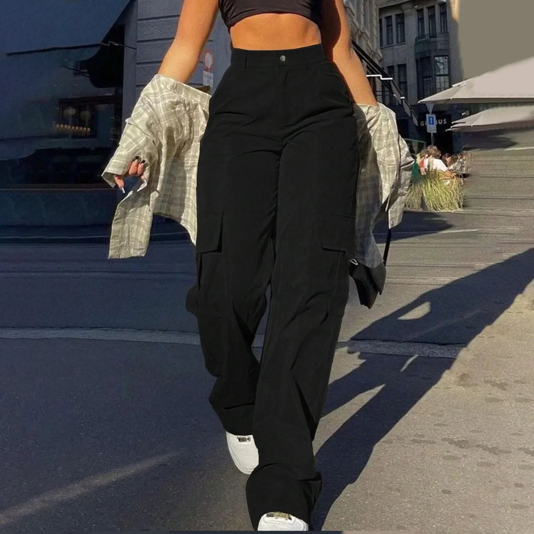Anja | Damen Streetwear Cargohose mit Weitem Bein