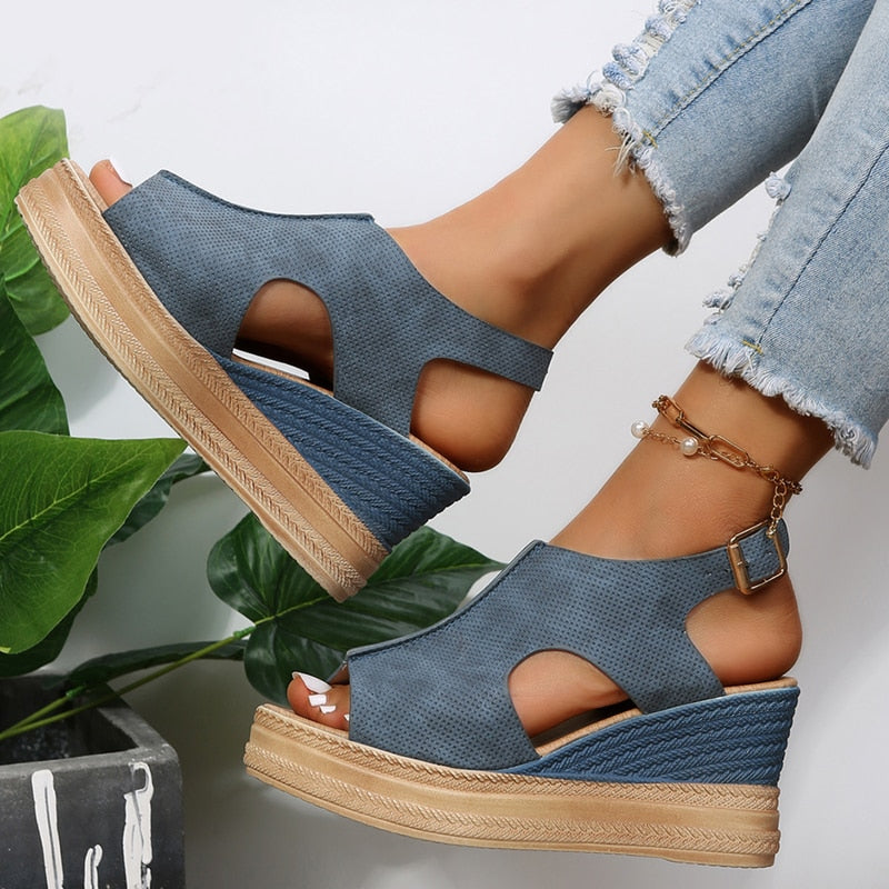 Damen - Elegante Sandalen mit Absatz - Bequemes Design für den Sommer - Modische Damenschuhe